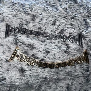 Silver and Gold Heart Chain Apple Watch Bands